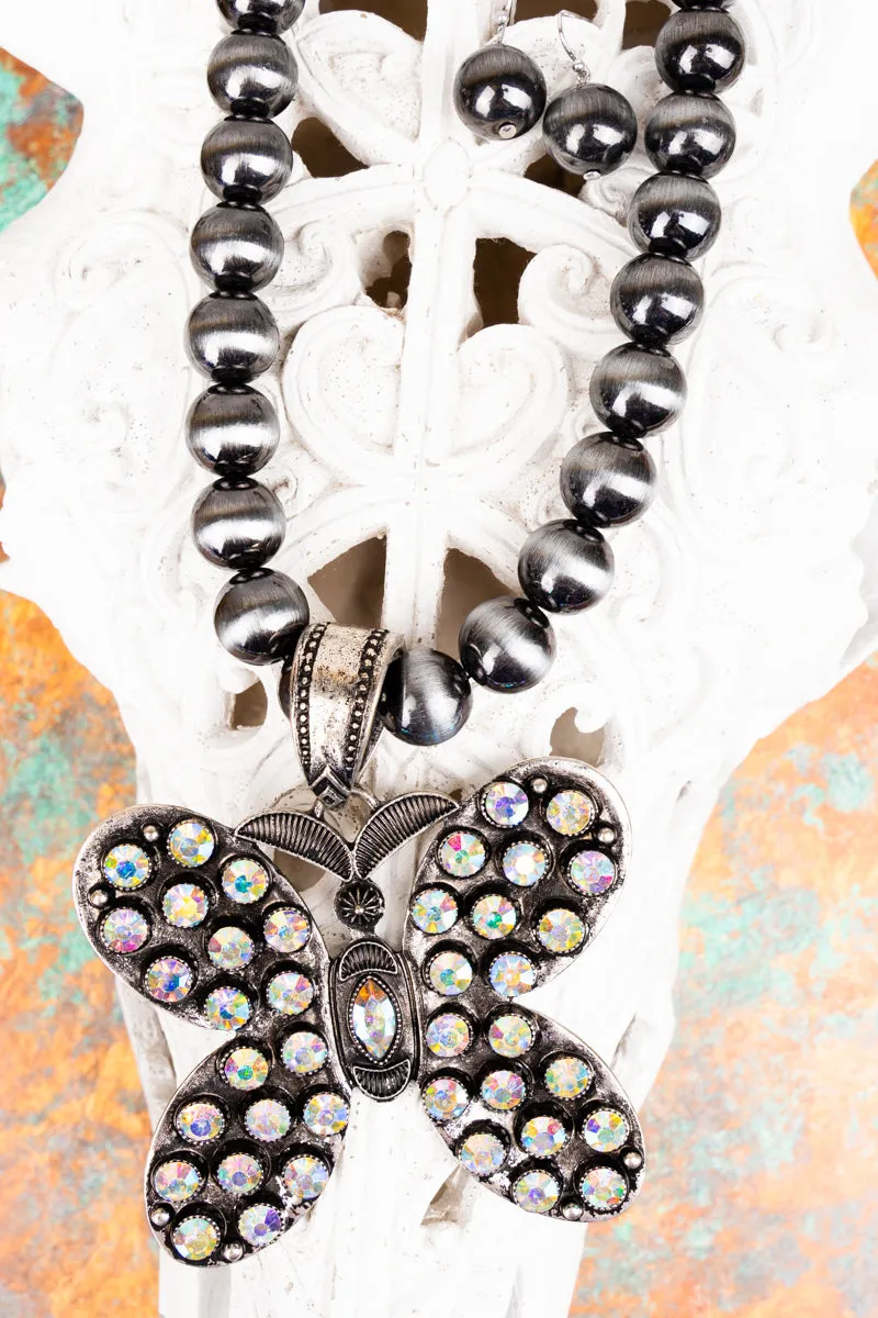 Brilliant Butterfly Necklace and Earring Set