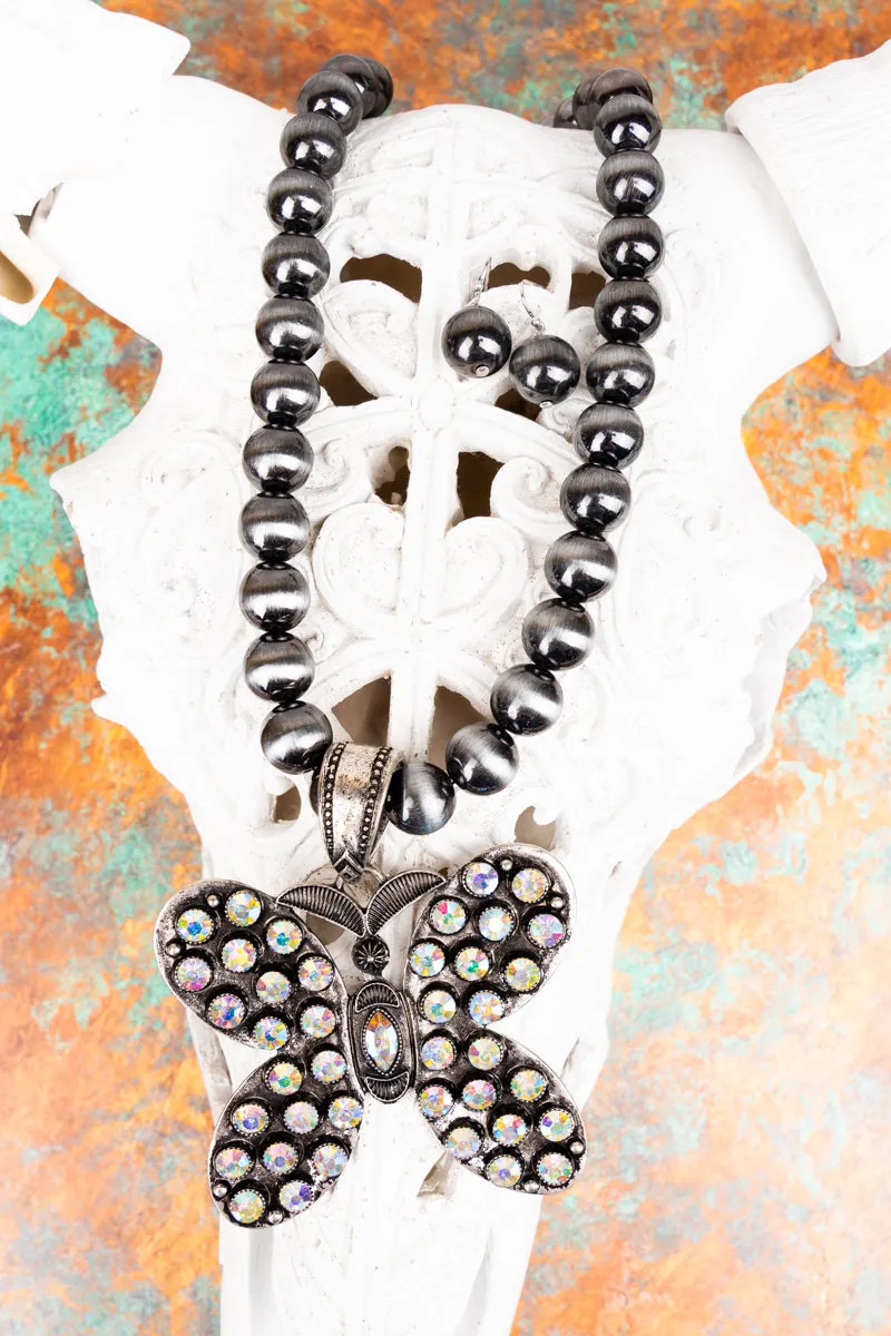 Brilliant Butterfly Necklace and Earring Set