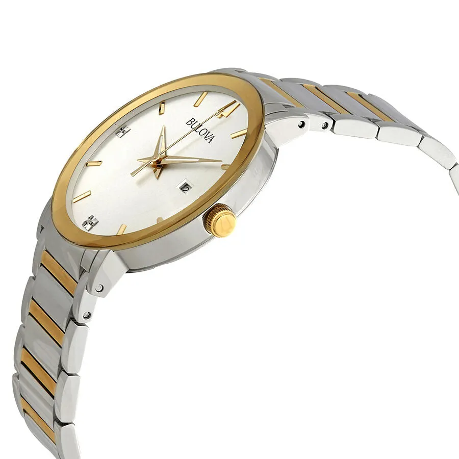 Bulova Diamond Silver Dial Men's Watch 98D151