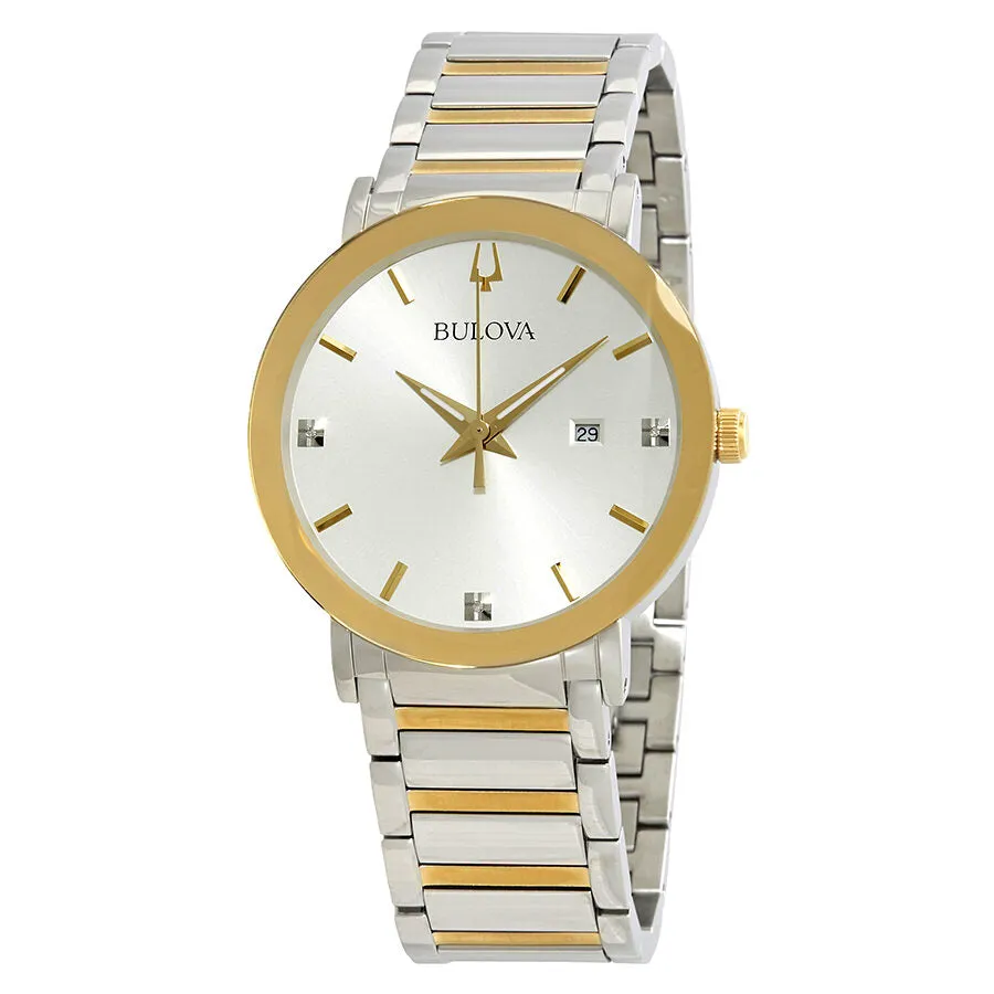 Bulova Diamond Silver Dial Men's Watch 98D151