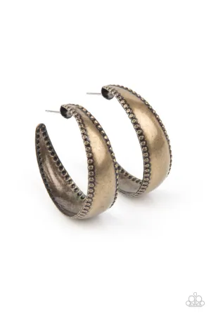 Burnished Benevolence Brass Paparazzi Earrings