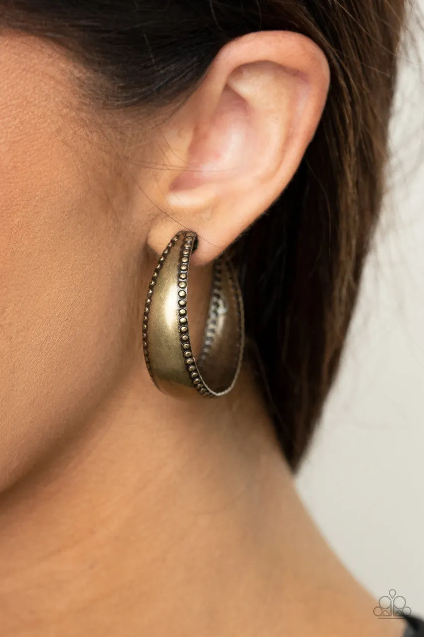 Burnished Benevolence Brass Paparazzi Earrings