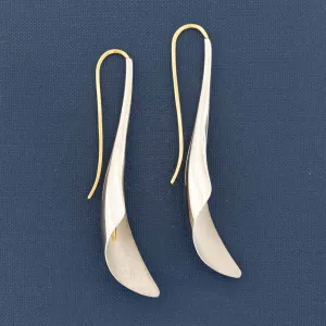 Calla Lily Platinum and Gold Earrings by Michael Good