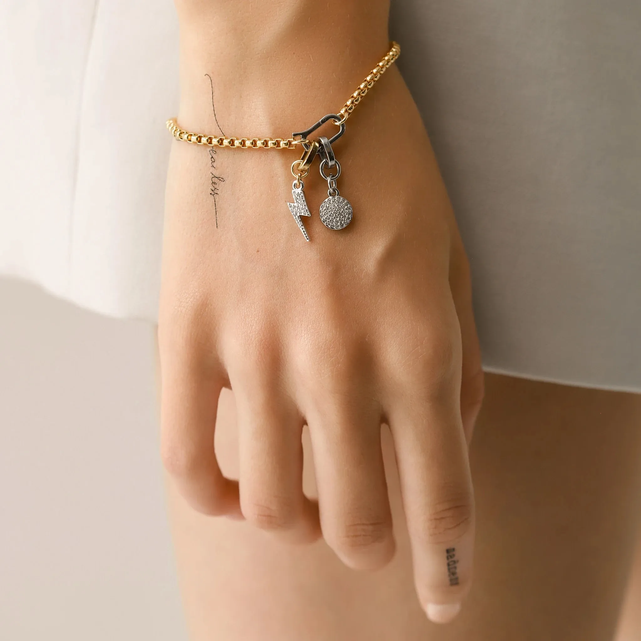 CAN OPENER LIGHTNING CHARM BRACELET