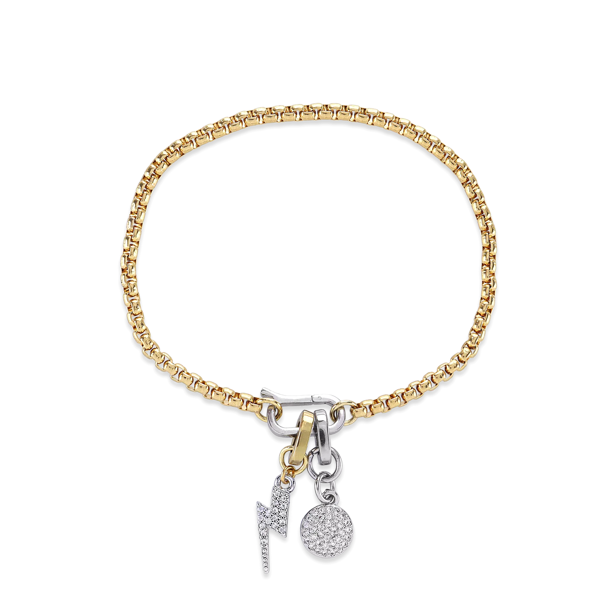 CAN OPENER LIGHTNING CHARM BRACELET