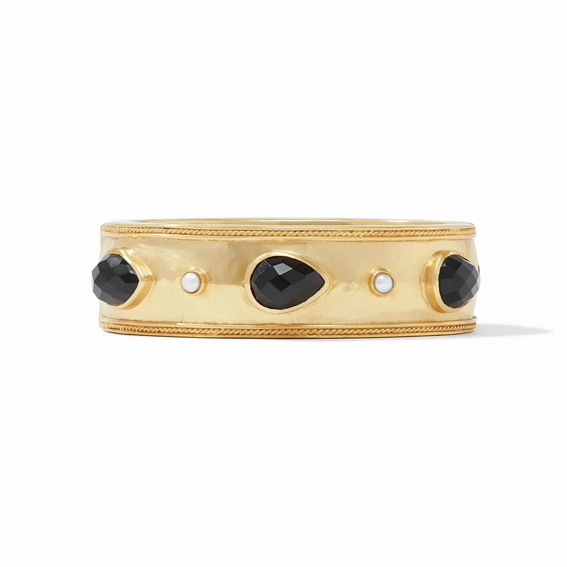 Cannes Statement Hinge Bangle (Obsidian Black)