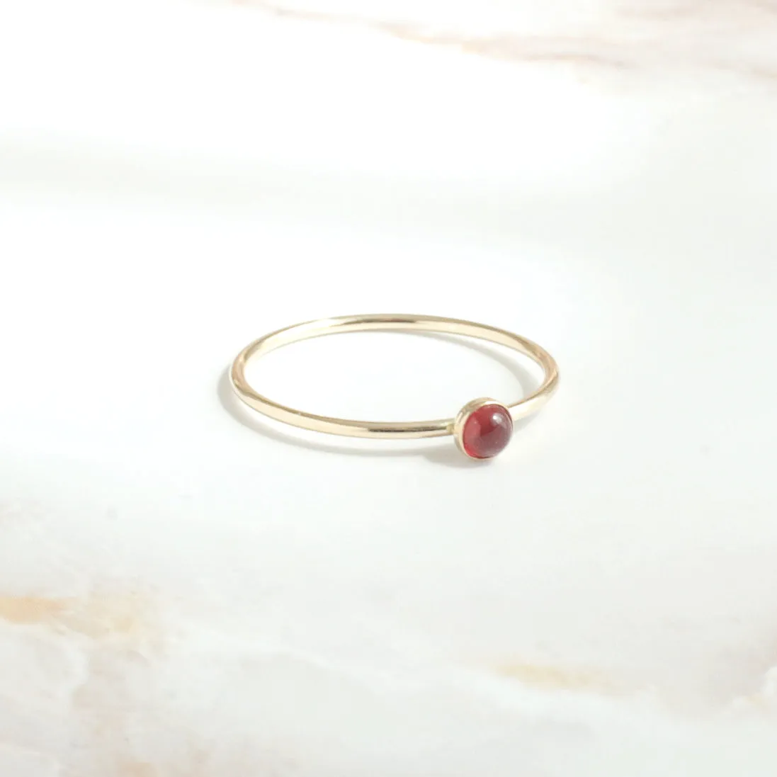 Carnelian Minimalist Dainty 3mm Ring