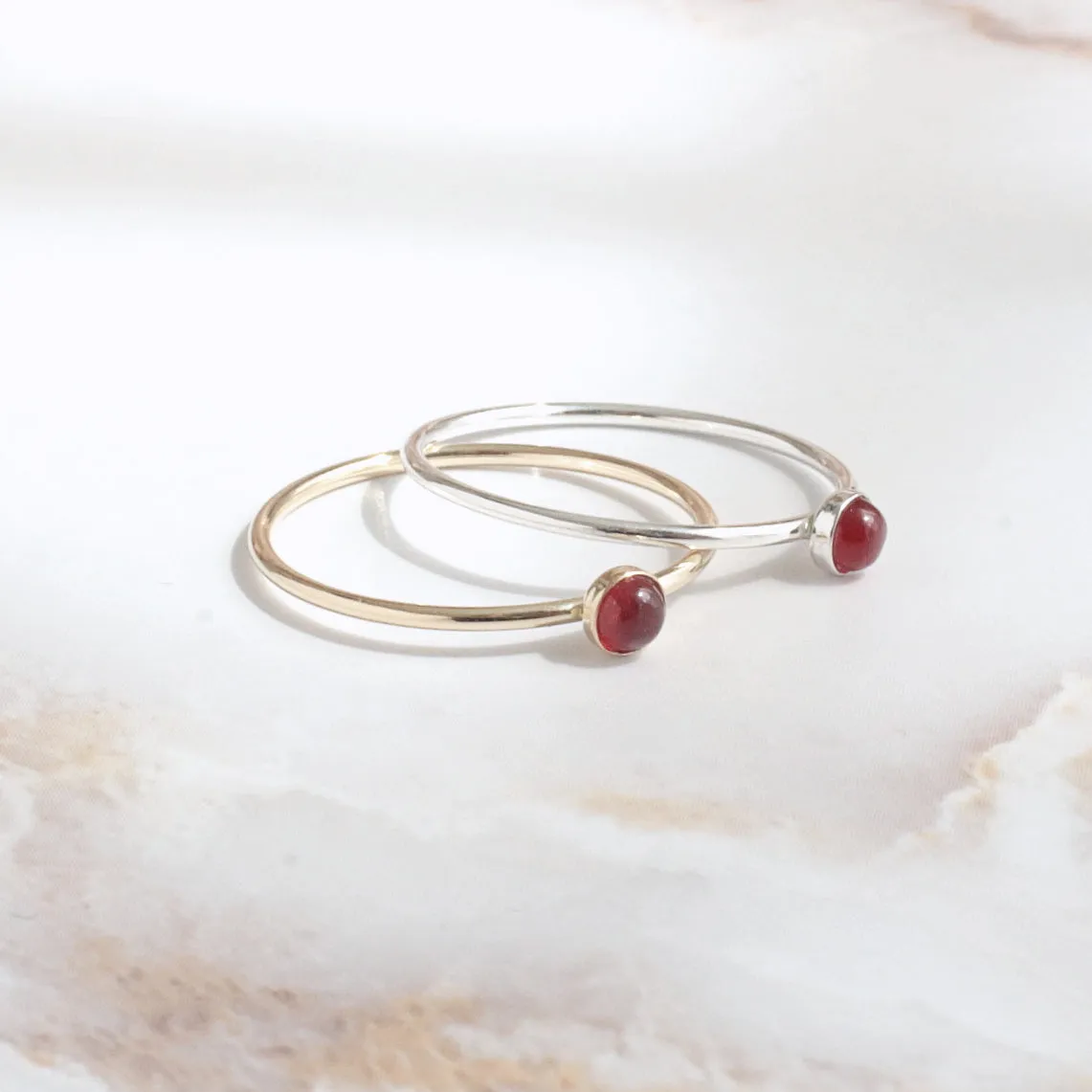 Carnelian Minimalist Dainty 3mm Ring