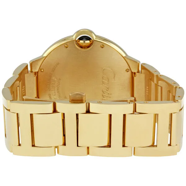 Cartier Ballon Bleu Silver Dial 18K Yellow Gold Men's Watch WE9007Z3