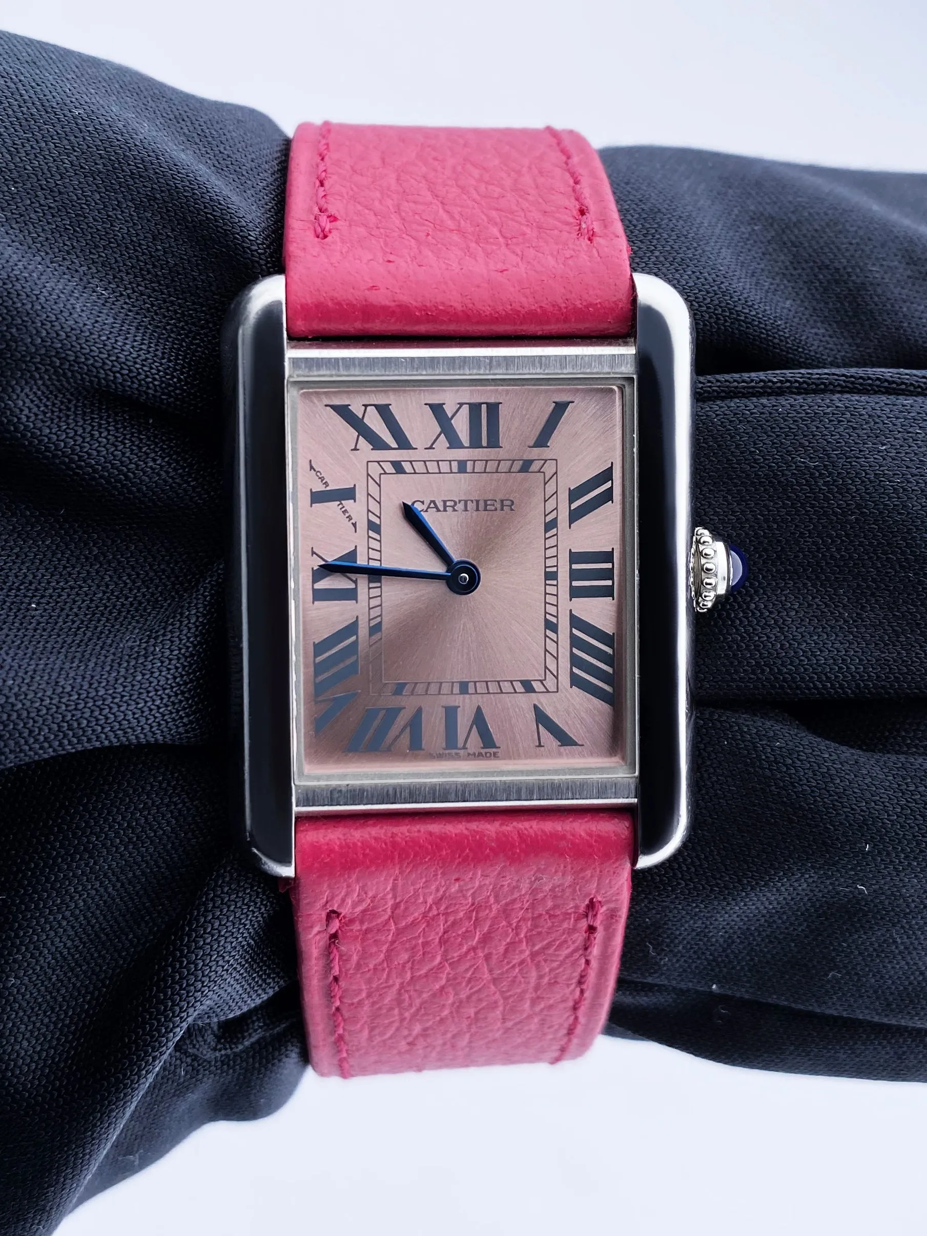 Cartier Tank Solo 3170 Pink Dial Ladies Watch