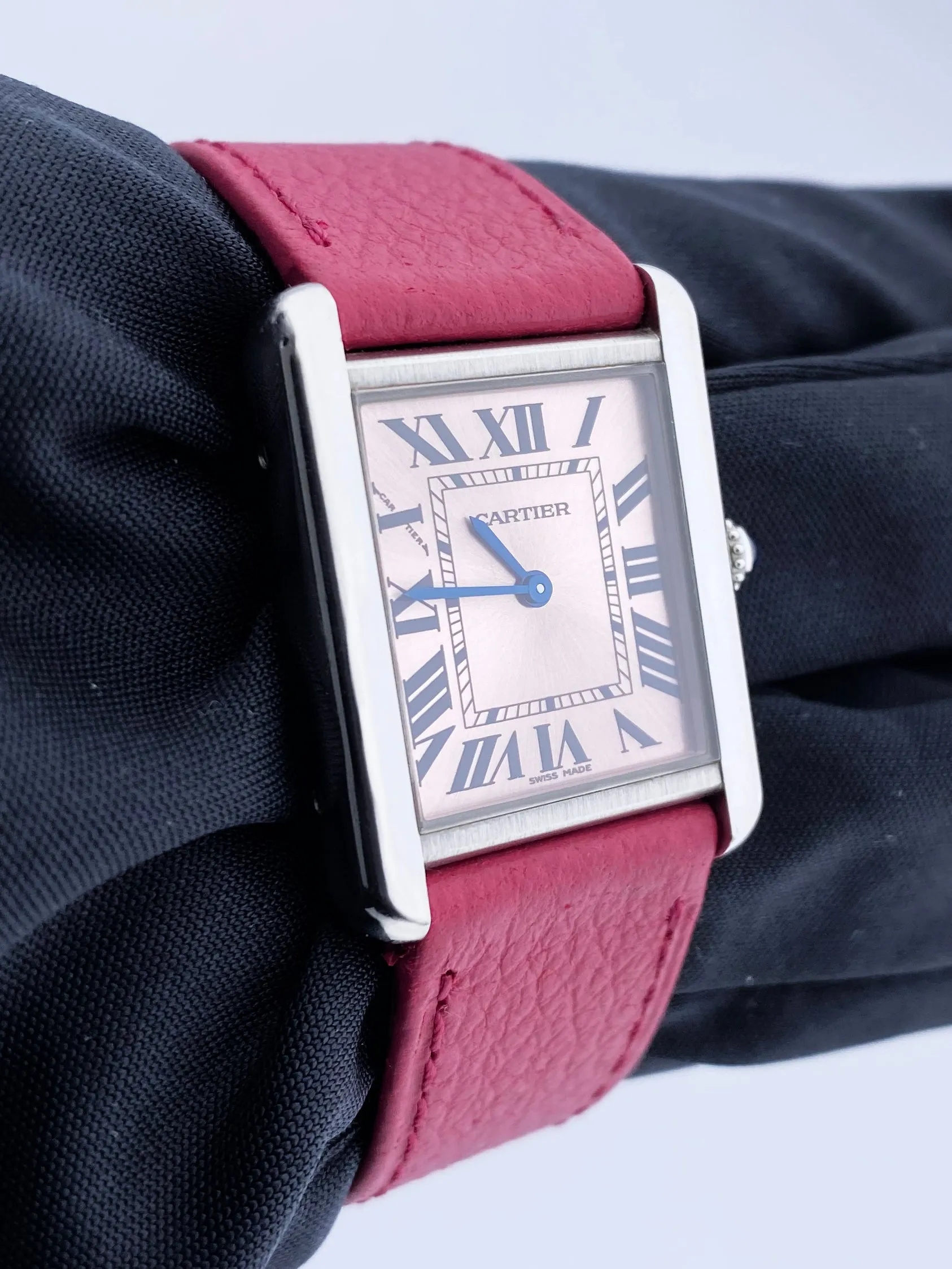 Cartier Tank Solo 3170 Pink Dial Ladies Watch