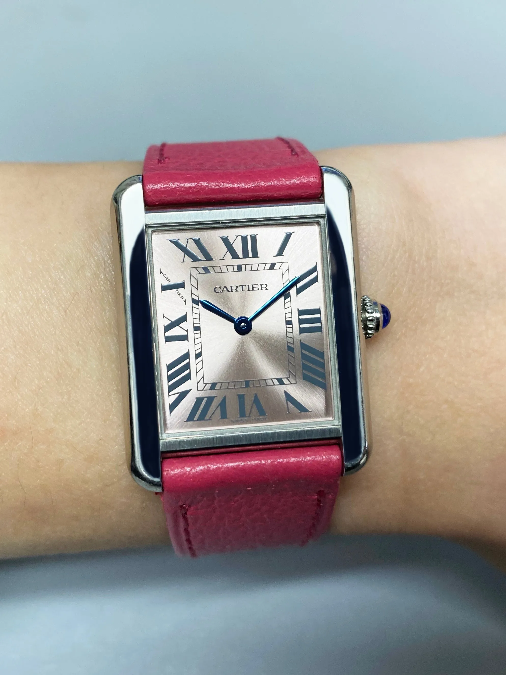 Cartier Tank Solo 3170 Pink Dial Ladies Watch