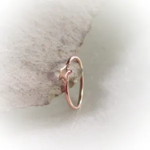 Cartilage Hoop Earring Star- ENDLESS Choose Your Diameter, Gauge, Metal