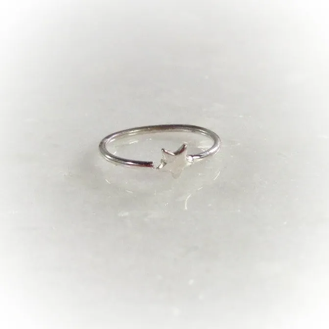 Cartilage Hoop Earring Star- ENDLESS Choose Your Diameter, Gauge, Metal