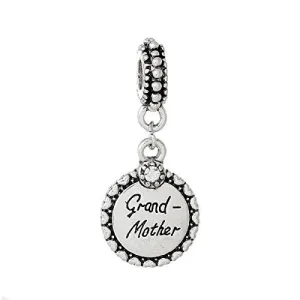 Carved Grandma Round Charm Pendant
