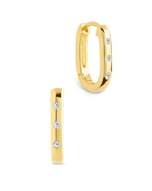 Casey Rectangular CZ Hoop Earrings