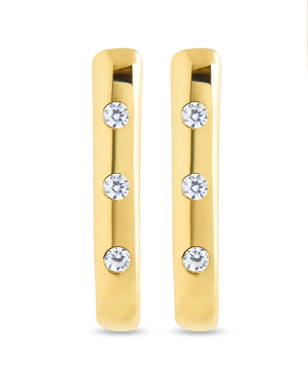 Casey Rectangular CZ Hoop Earrings