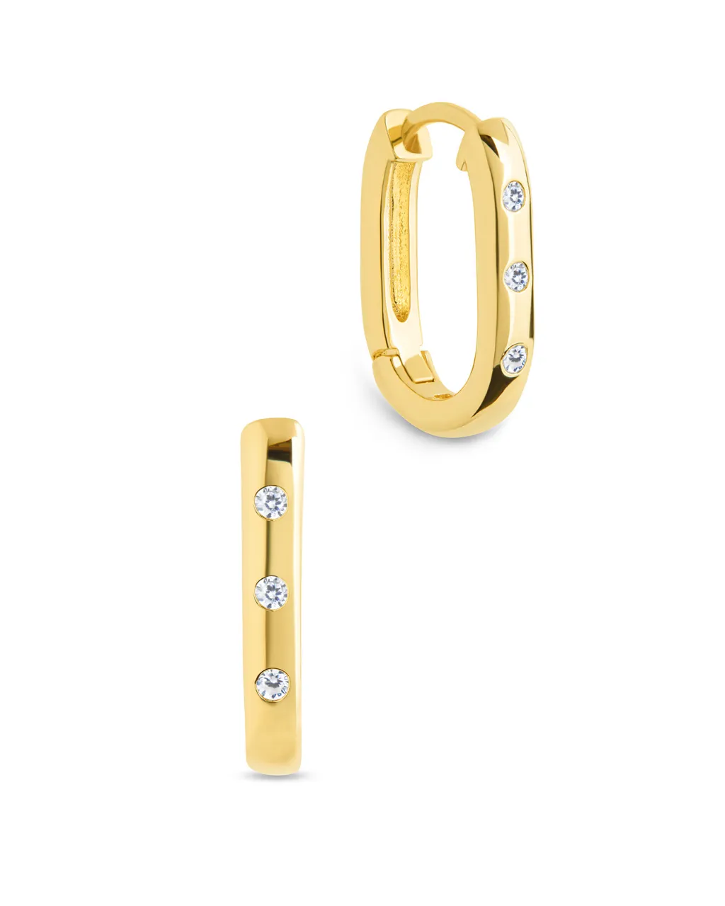 Casey Rectangular CZ Hoop Earrings