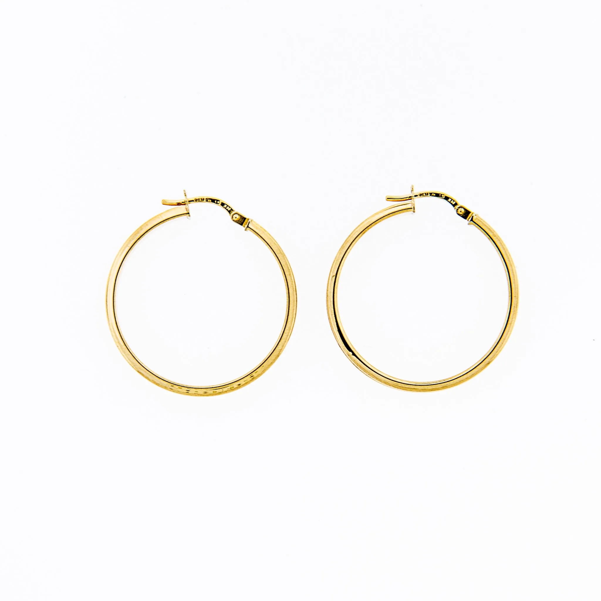 Channel Hoop Earrings 14K Yellow Gold