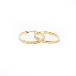 Channel Hoop Earrings 14K Yellow Gold