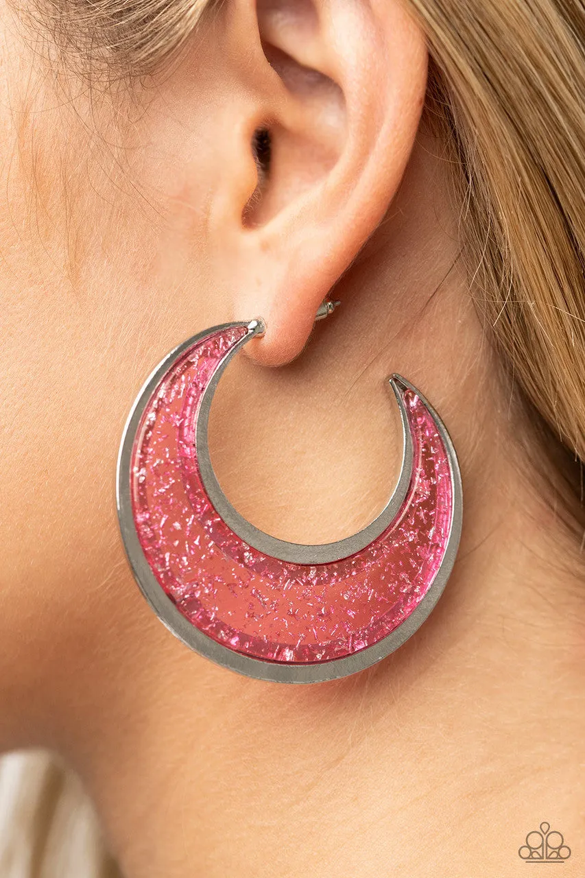 Charismatically Curvy Pink Paparazzi Earrings