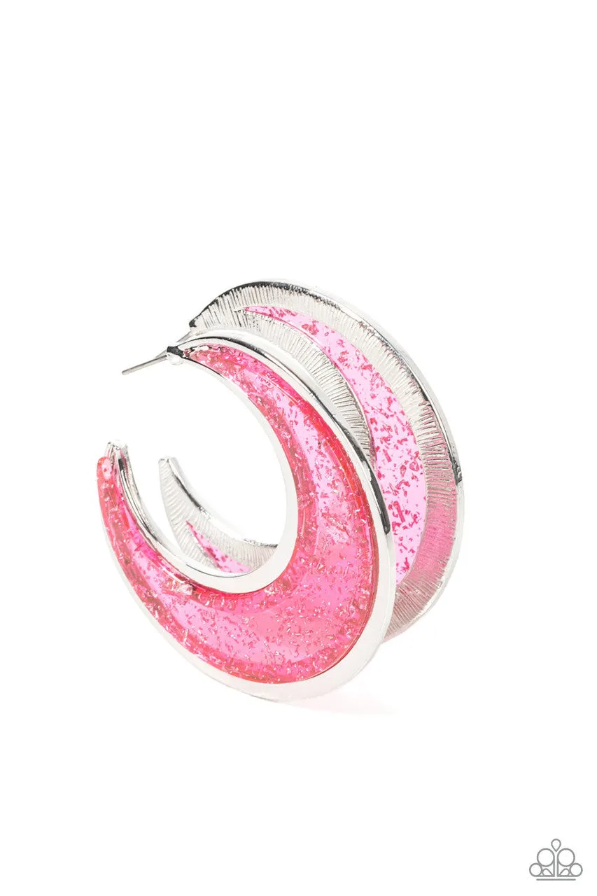 Charismatically Curvy Pink Paparazzi Earrings