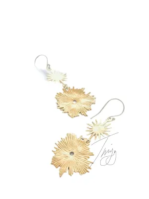 CHEMISTRY Papered Brass Starburst Earrings