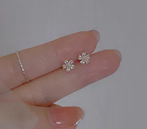 Children's Earrings:  Fairy Kisses Earrings with Push Backs - Sparkle Flower