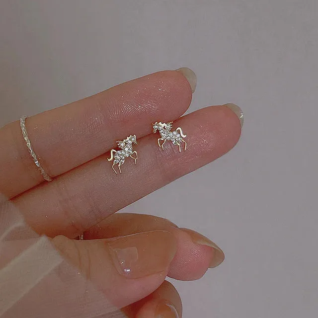 Children's Earrings:  Fairy Kisses Earrings with Push Backs - Star Flower with Dew Drop