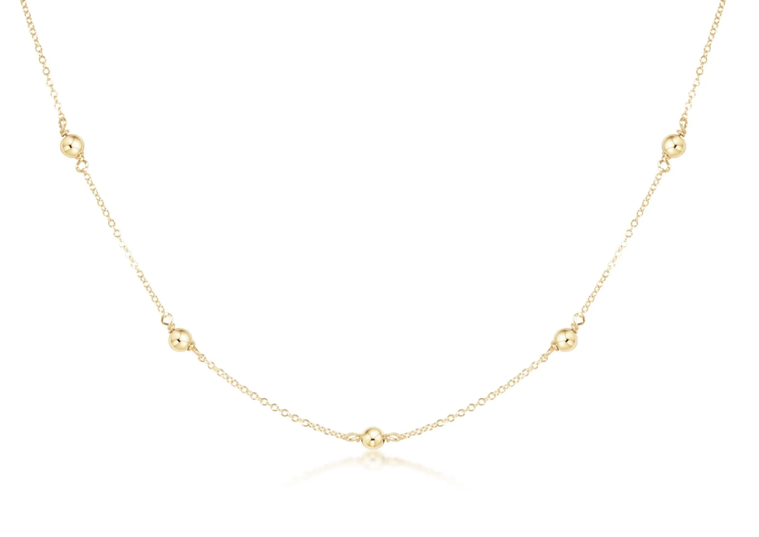 Choker Simplicity Chain Gold 15”- 4mm Bead