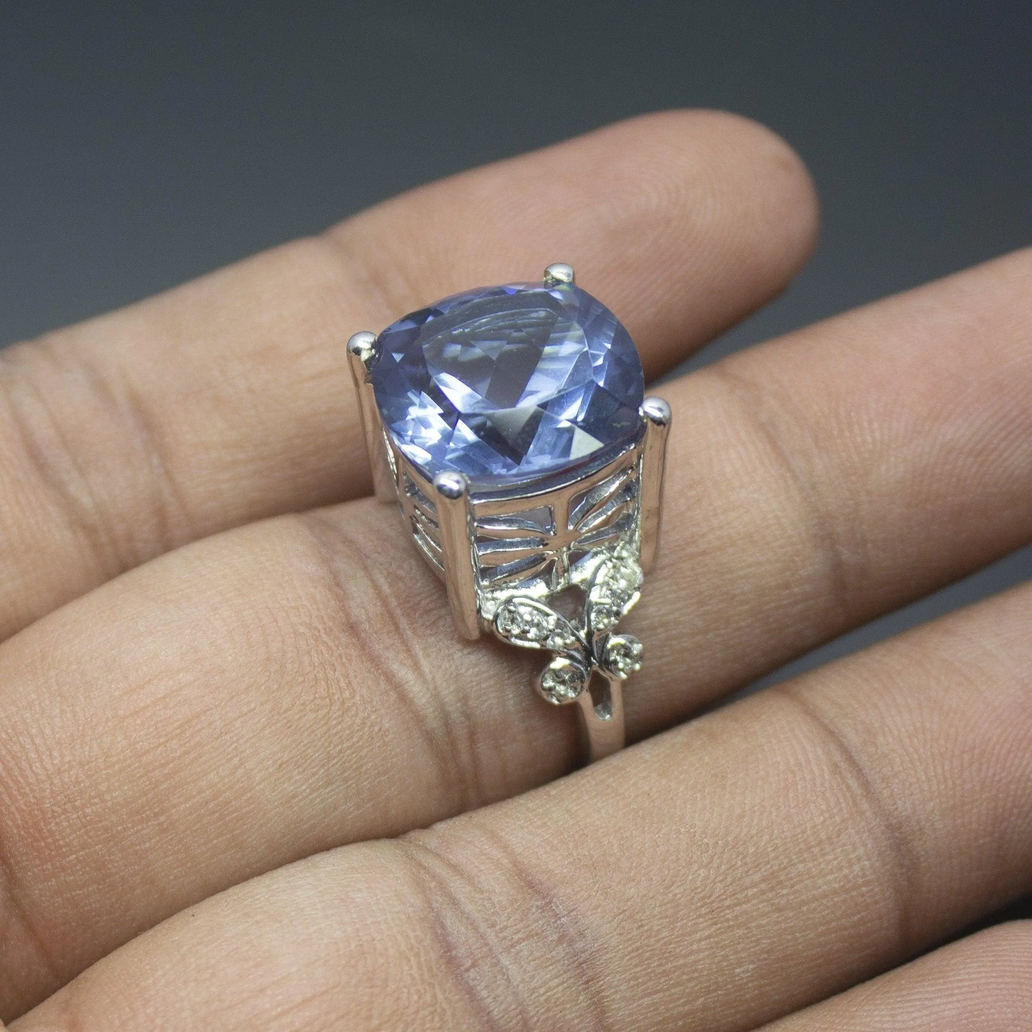 Christmas Gift, 7.5g, Handmade Alexite Designer 925 Sterling Silver Ring