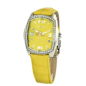 Chronotech Yellow Leather Watch