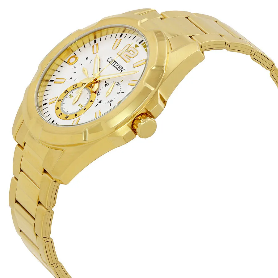 Citizen White Dial Men's Gold Tone Watch AG8332-56A