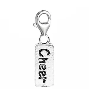 Clip on Cheer Dangle Charm Pendant for European Clip on Charm Jewelry w/ Lobster Clasp