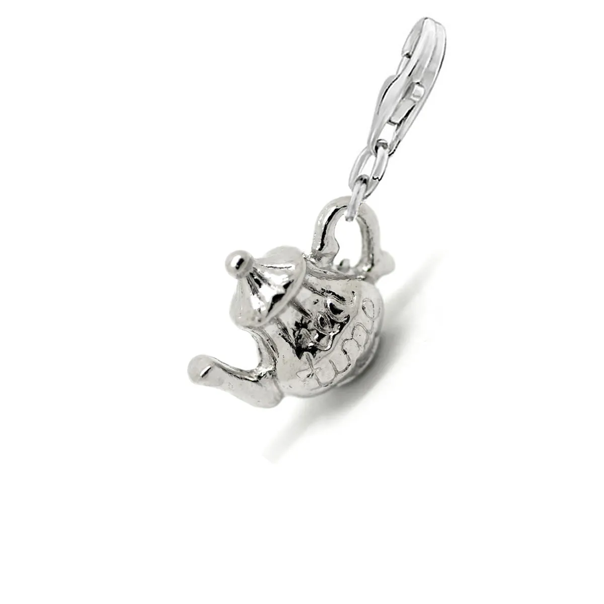 Clip on Tea Pot Tea Time Charm for European Jewelry with Lobster Clasp