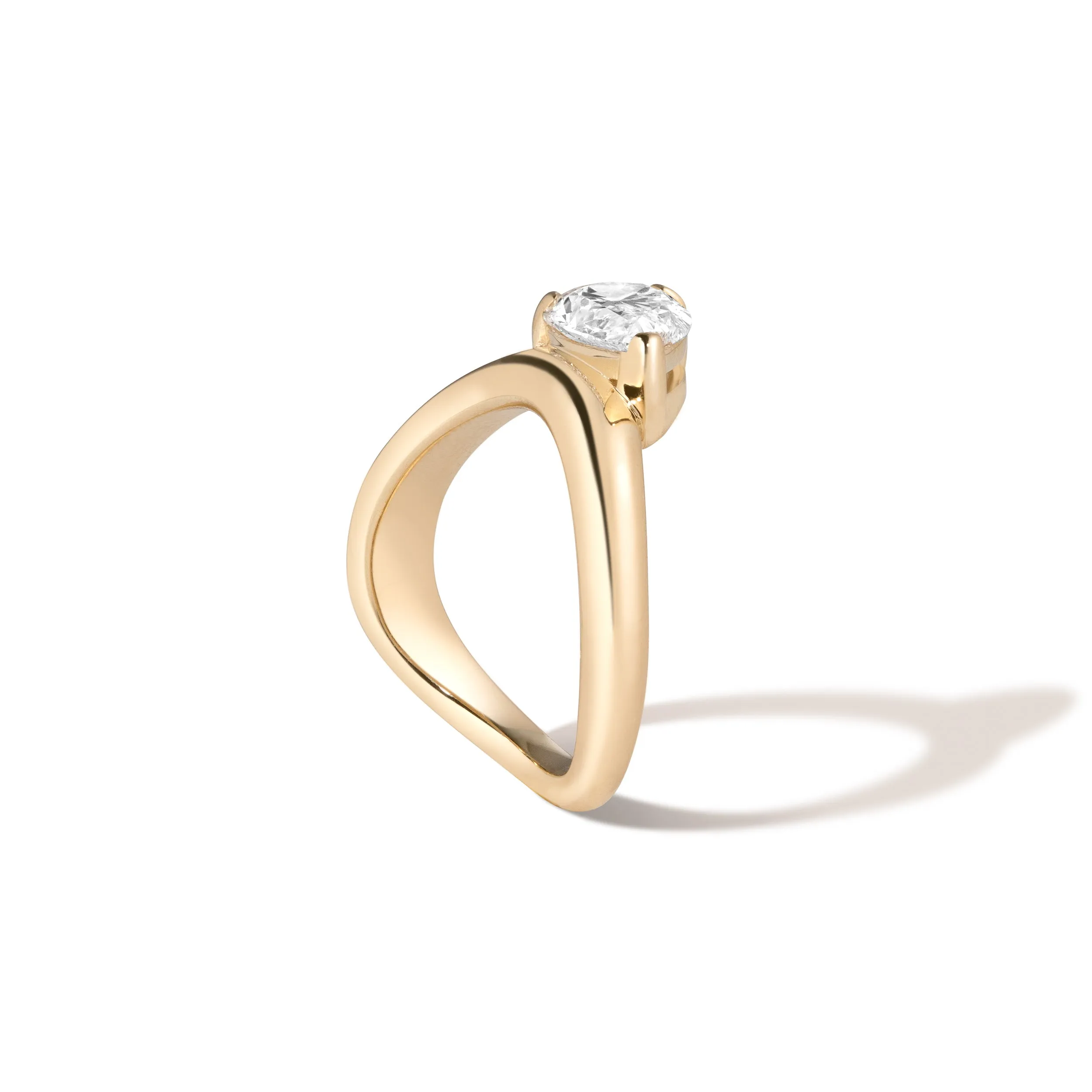 Cloud Offset Pear Ring