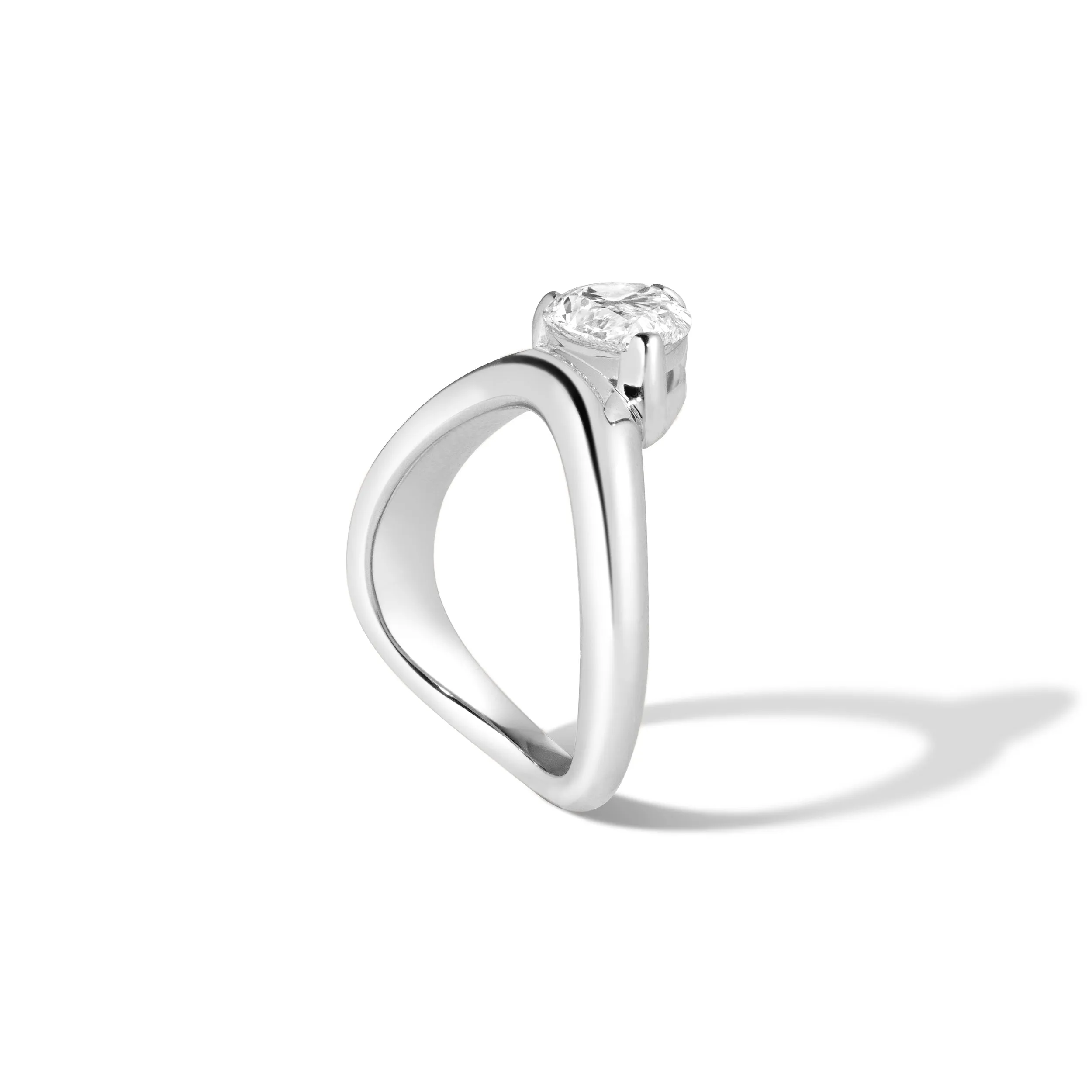Cloud Offset Pear Ring