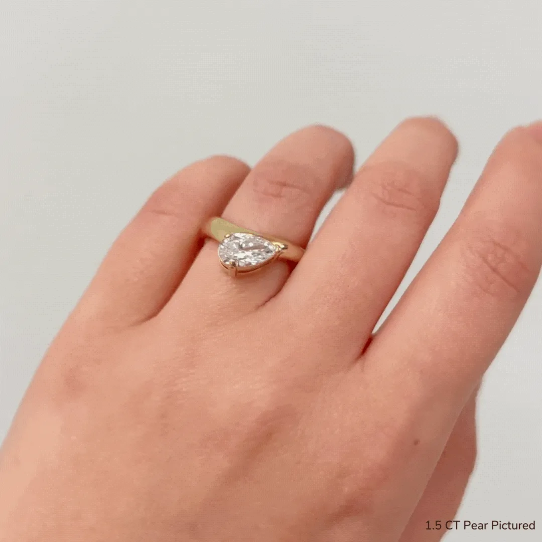 Cloud Offset Pear Ring
