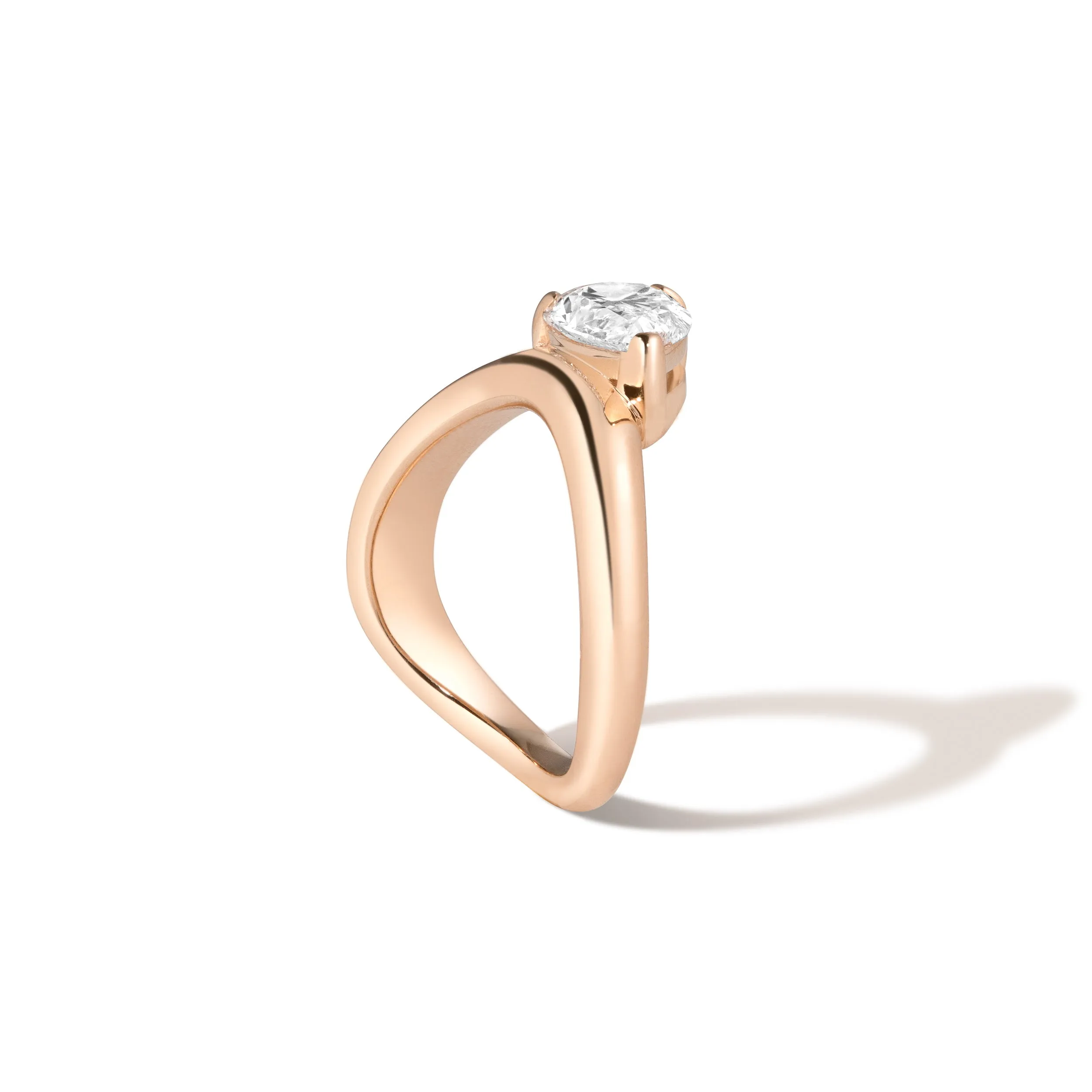 Cloud Offset Pear Ring