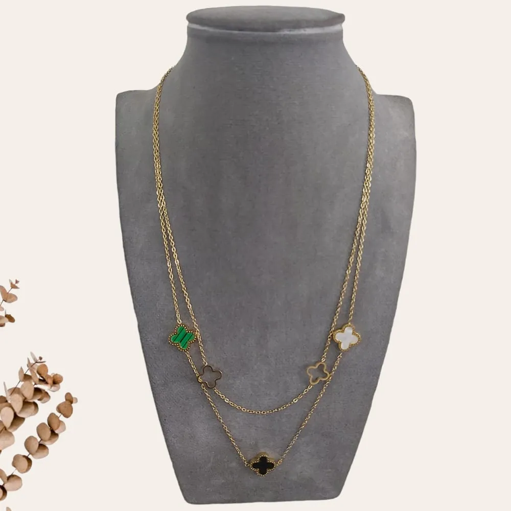 Colorful Four Leaf Clover Necklace 1 S-0