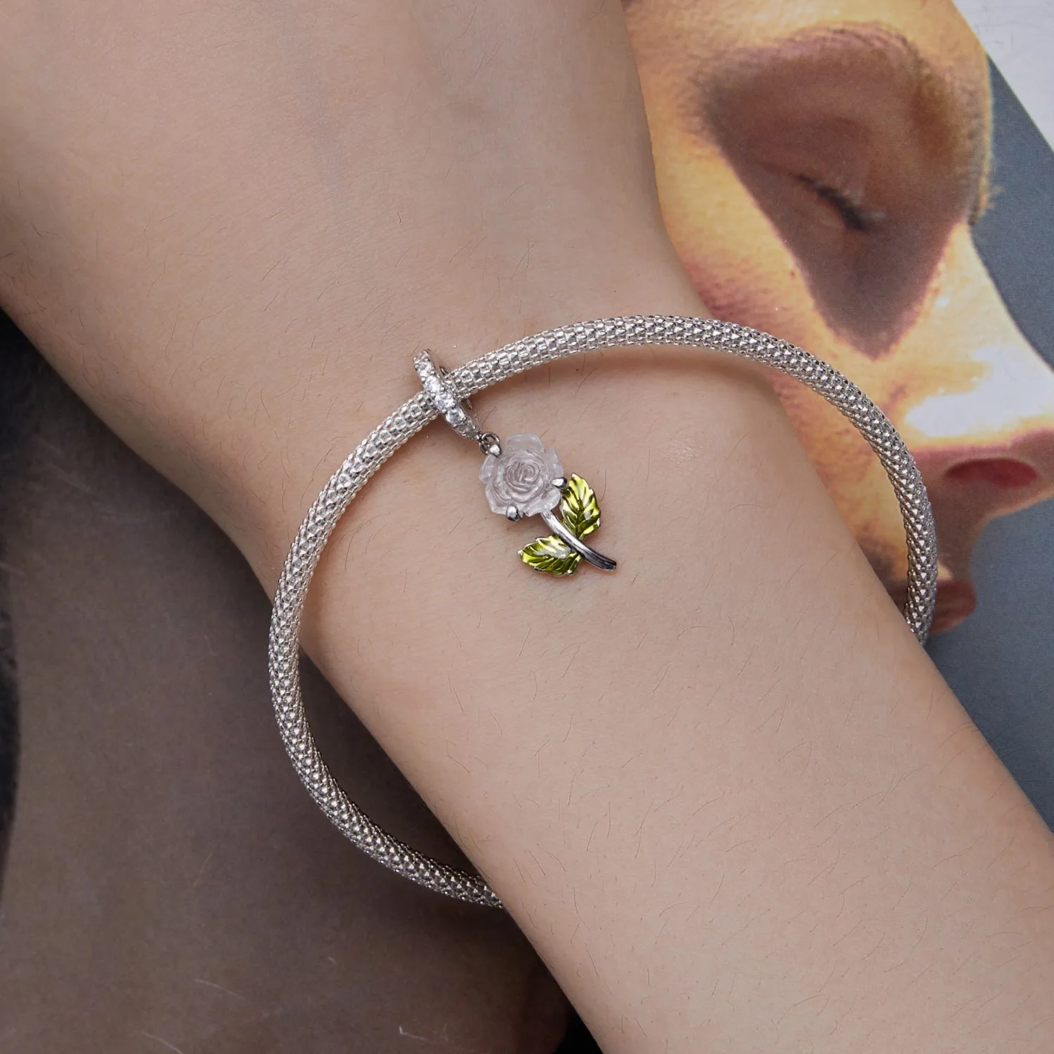 Colour Changing Rose Pendant Charm