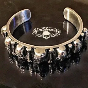 'Come Together' Multi-Skull & Bones Bangle Bracelet (#821)