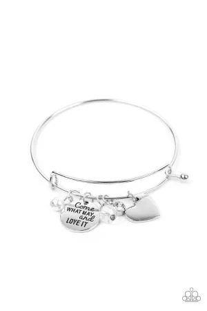 Come What May and Love It White Paparazzi Bracelet