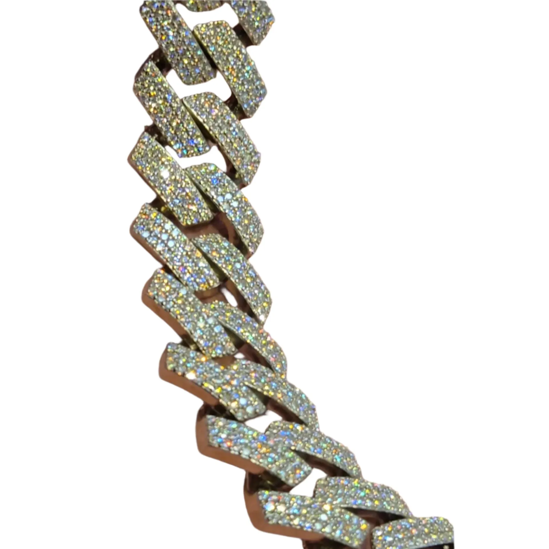 Cuban Link 22mm Chain Sterling Lab-Created Moissanite 925 Iced Men's Solid Necklace - M503589