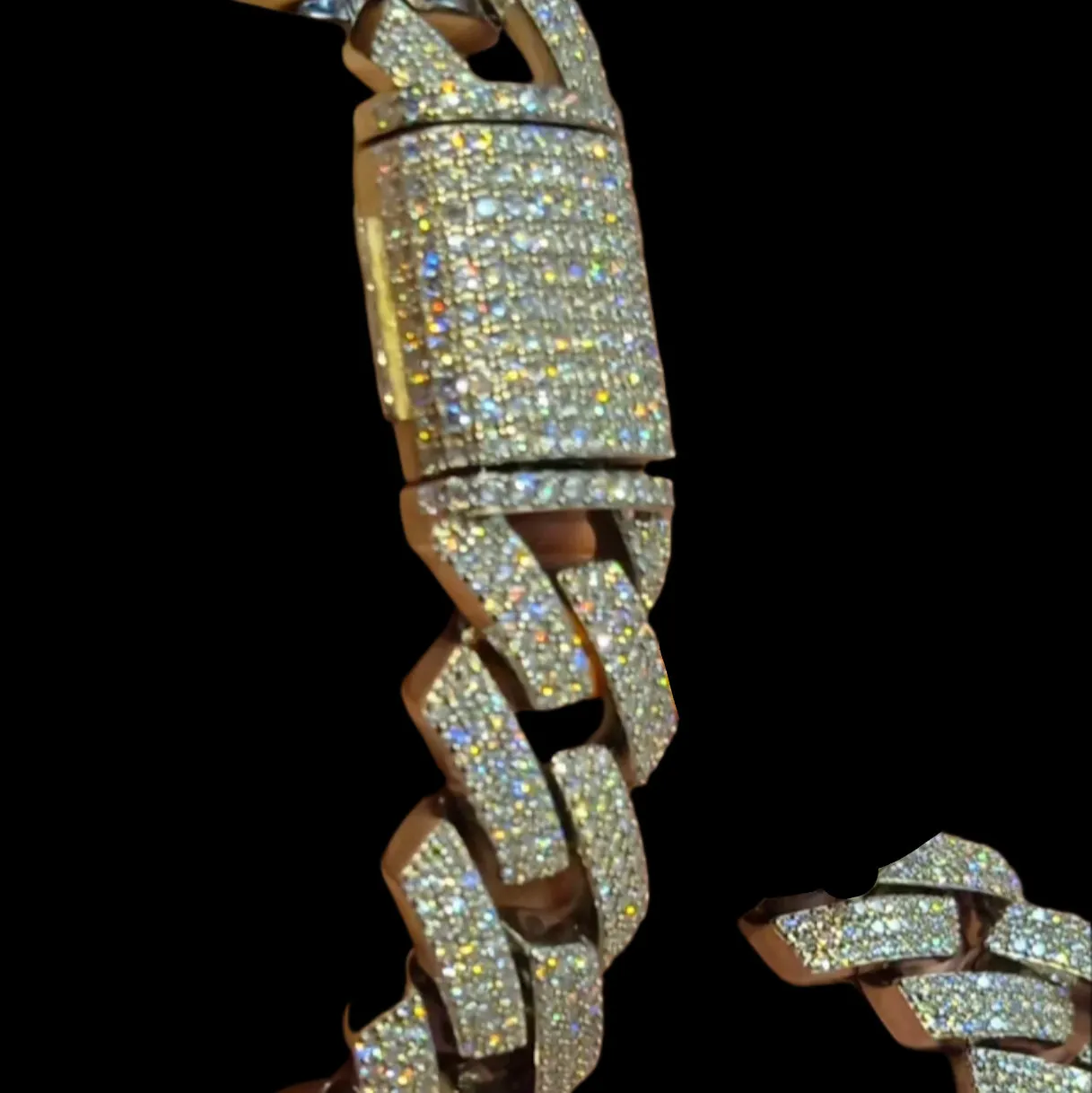 Cuban Link 22mm Chain Sterling Lab-Created Moissanite 925 Iced Men's Solid Necklace - M503589