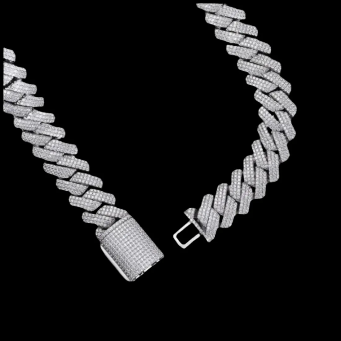 Cuban Link 22mm Chain Sterling Lab-Created Moissanite 925 Iced Men's Solid Necklace - M503589