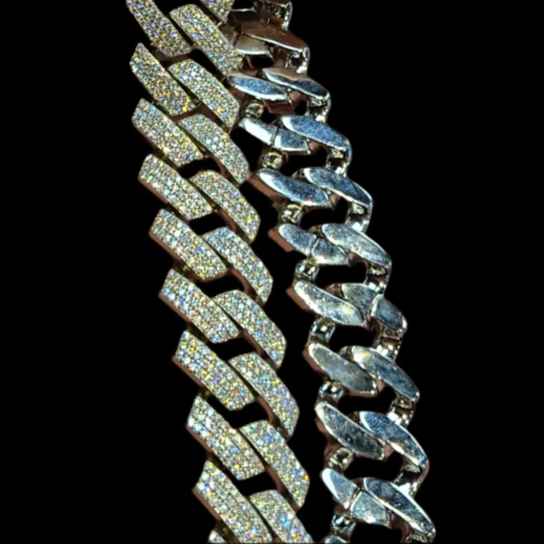 Cuban Link 22mm Chain Sterling Lab-Created Moissanite 925 Iced Men's Solid Necklace - M503589
