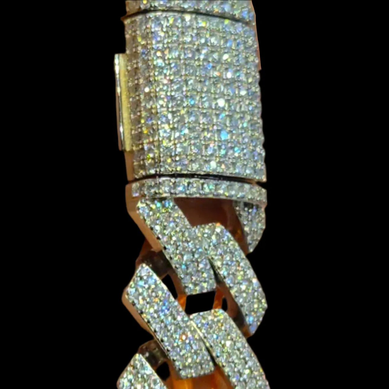 Cuban Link 22mm Chain Sterling Lab-Created Moissanite 925 Iced Men's Solid Necklace - M503589