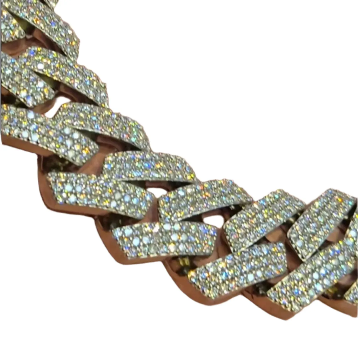 Cuban Link 22mm Chain Sterling Lab-Created Moissanite 925 Iced Men's Solid Necklace - M503589