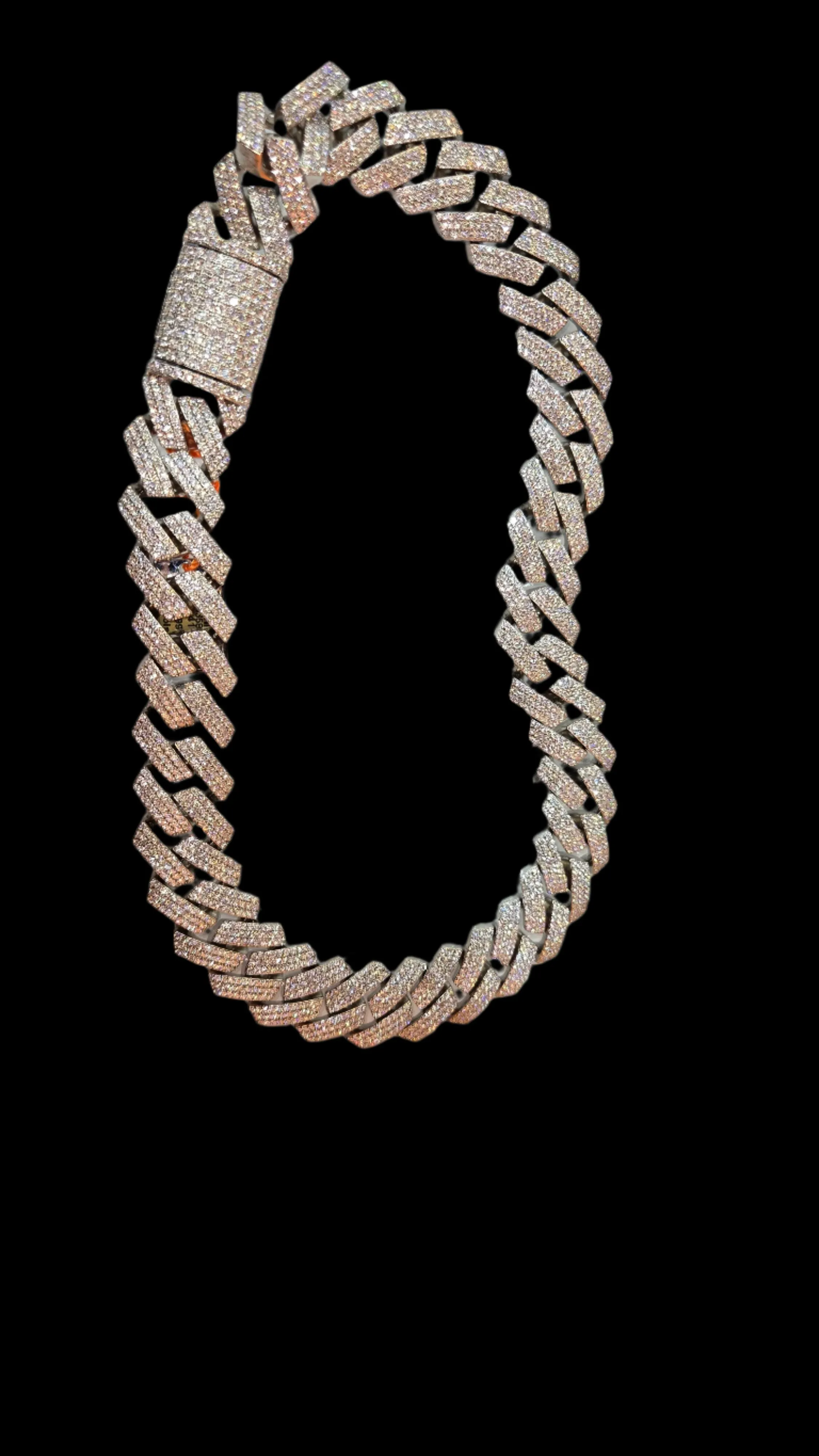 Cuban Link 22mm Chain Sterling Lab-Created Moissanite 925 Iced Men's Solid Necklace - M503589